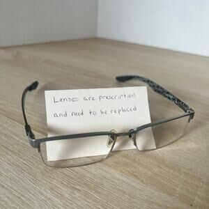 Ray-Ban RB8412 2893 Eyeglasses DAMAGED Carbon Fiber Black Frames Only 54-17-145